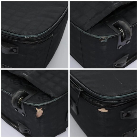 CHANEL Carry Case New Travel line suitcase Nylon Black CC Auth bs23739 - Picture 14 of 16